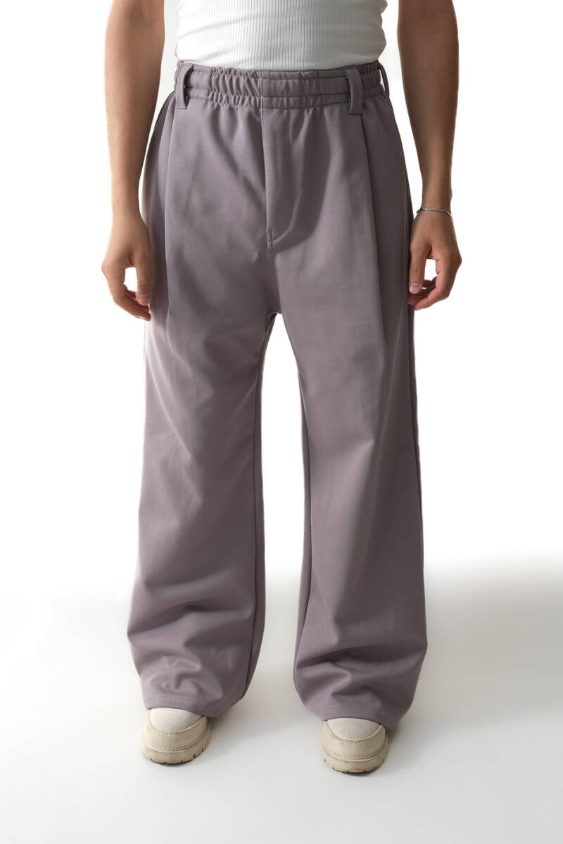 Kül Grisi Pileli Essential Double Face Pantolon