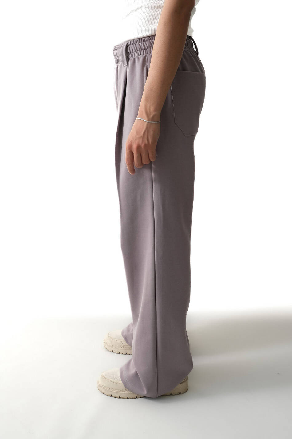 Kül Grisi Pileli Essential Double Face Pantolon · 4