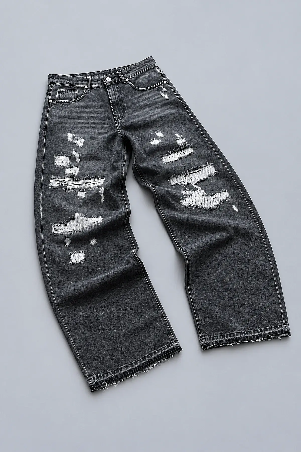 Extra Baggy Fit Jean Yırtık Detaylı - 2