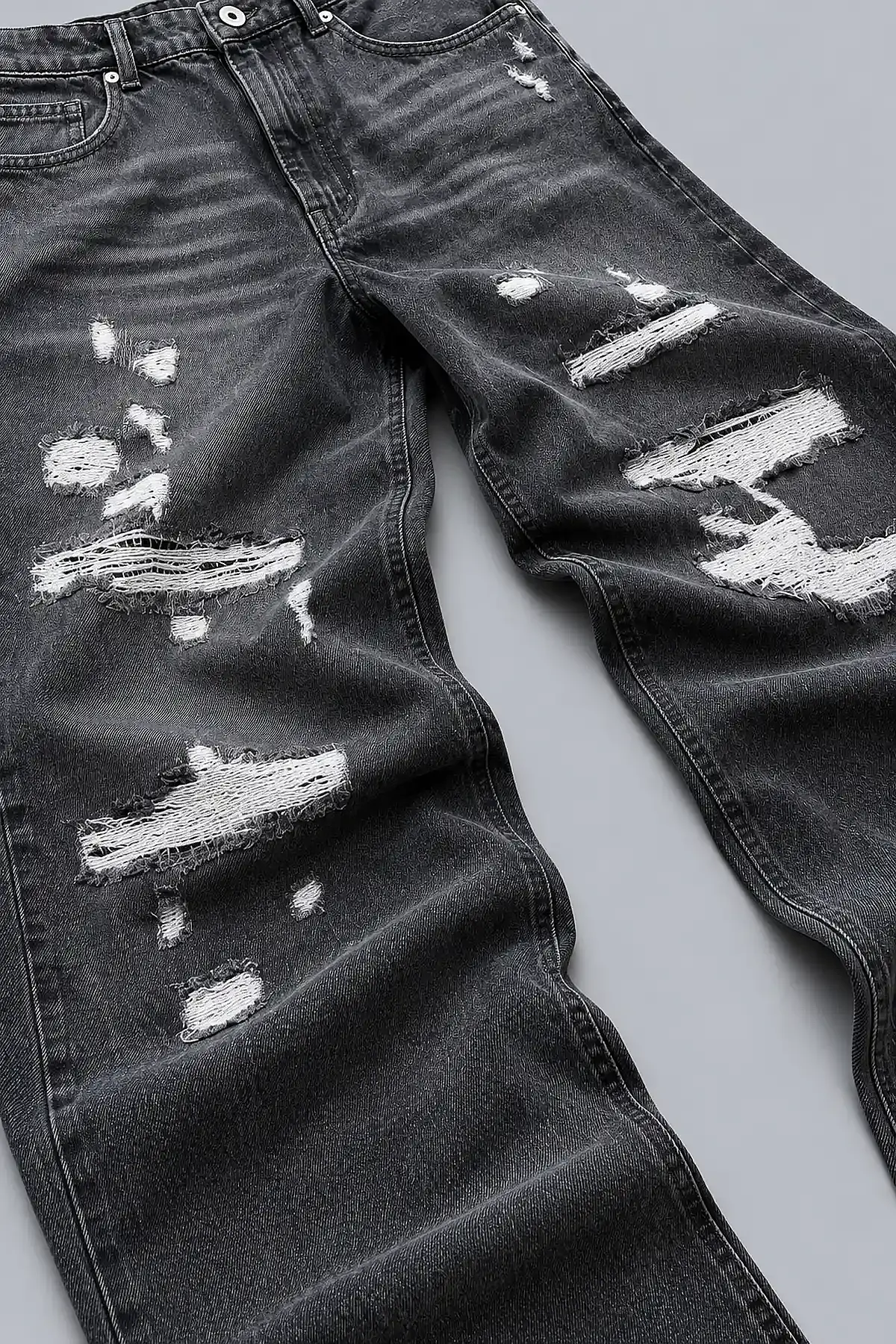Extra Baggy Fit Jean Yırtık Detaylı - 4