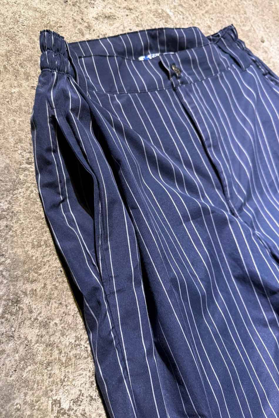 Lacivert Çizgili Çift Pileli Baggy Pantolon · 10