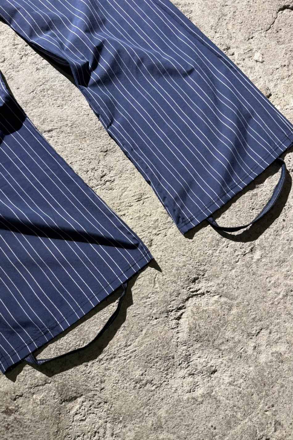 Lacivert Çizgili Çift Pileli Baggy Pantolon · 11