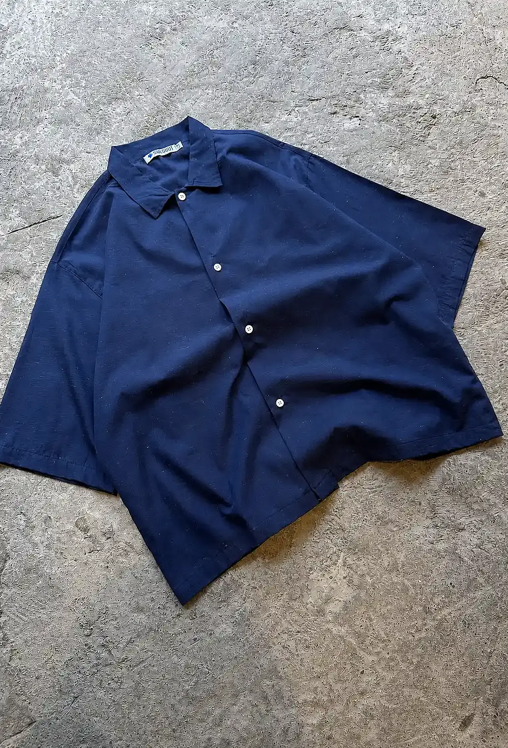 Lacivert Nep Yarım  Kol Oversize Gömlek · 5
