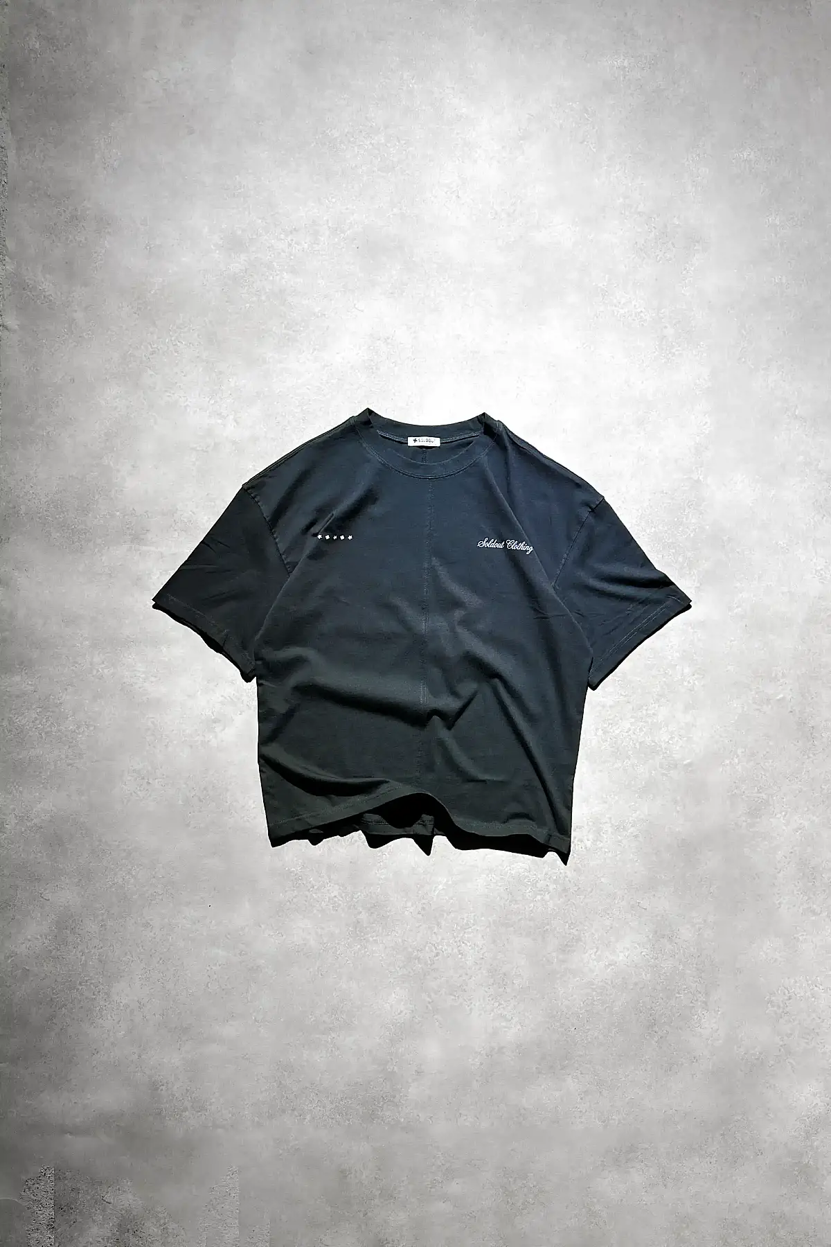 London Club Ortadan Dikişli Oversize Baskılı Siyah Tişört - 7
