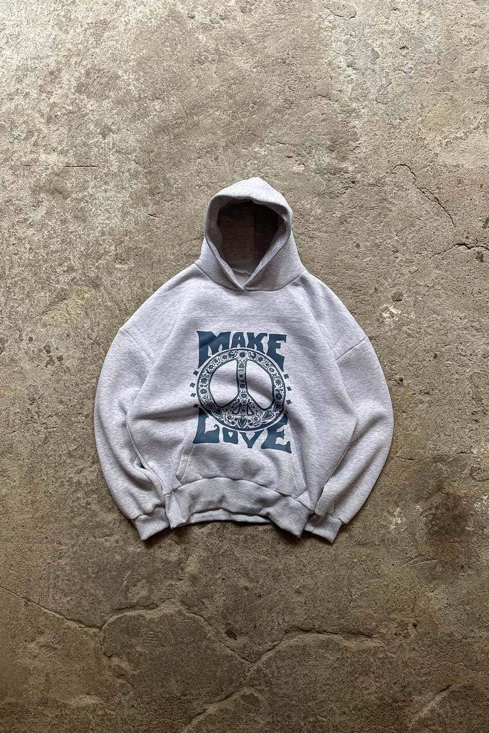 Make Love Gri Melanj Oversize Boxy Fit Hoodie - 1