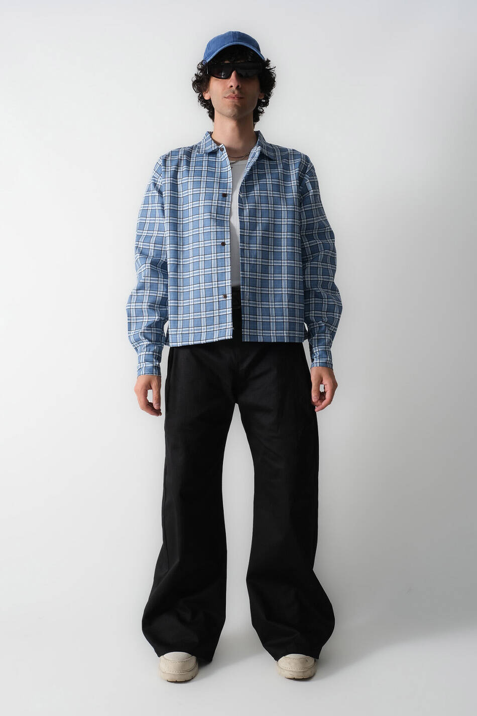 Mavi Ekoseli Oversize Gömlek · 9