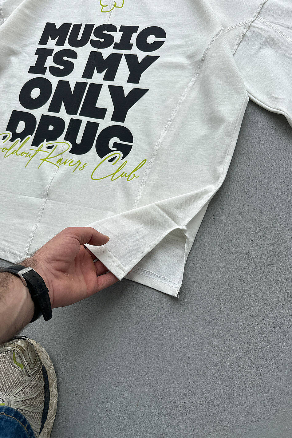 Music is Only My Drug Heavyweight Oversize Beyaz Tişört · 7