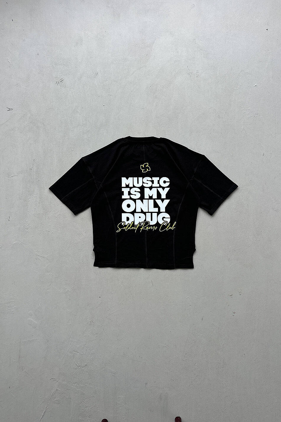 Music is Only My Drug Heavyweight Oversize Siyah Tişört - 1