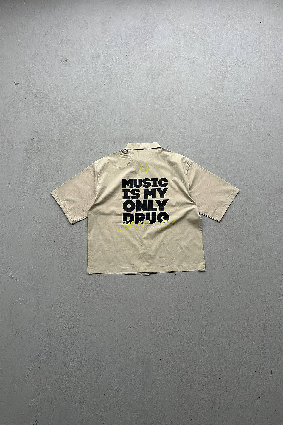 Music is Only My Drug Yarım Kol Oversize Gömlek - 1