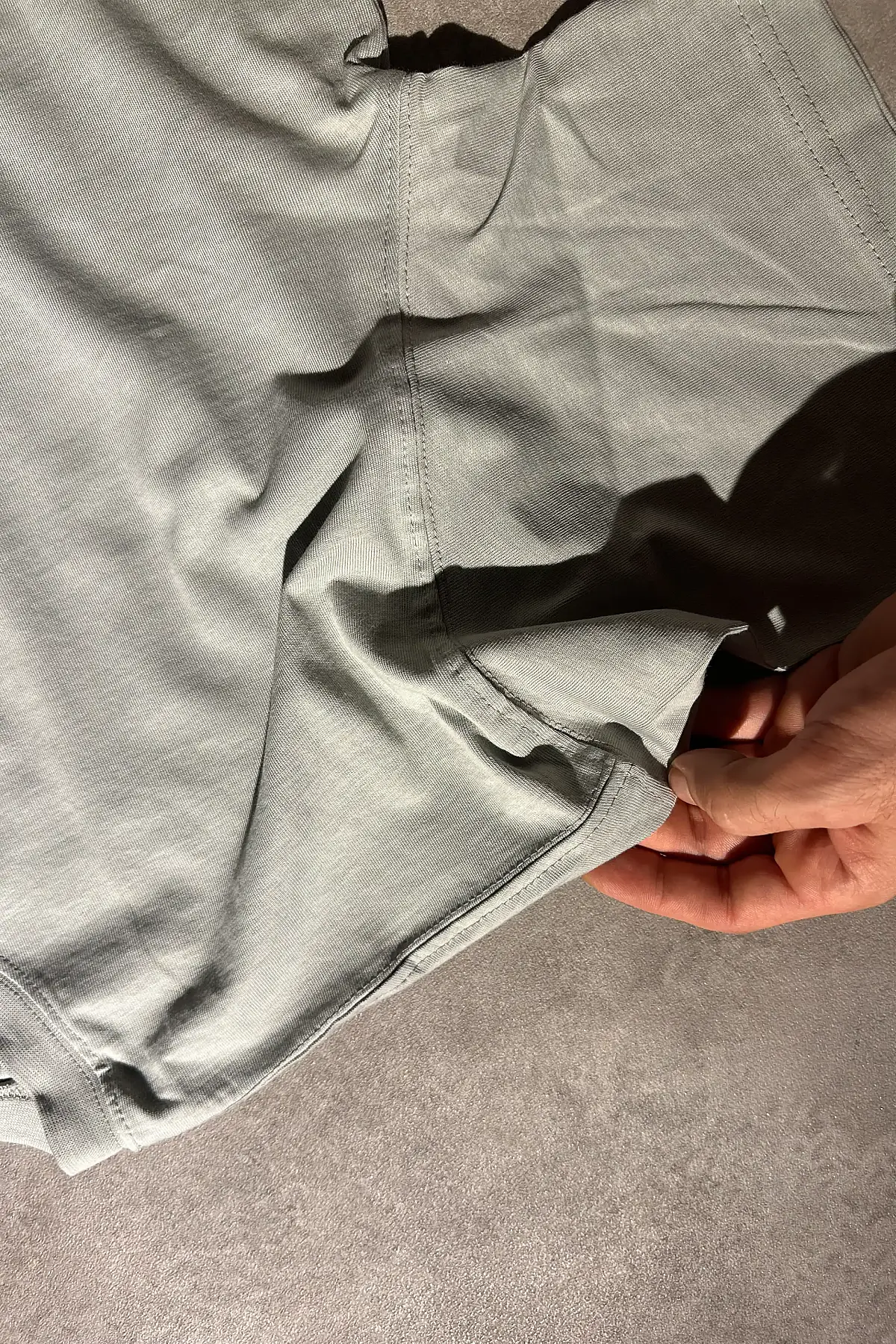 Nudes Ghost Sage Ortadan Dikişli Oversize Gri Tişört - 4