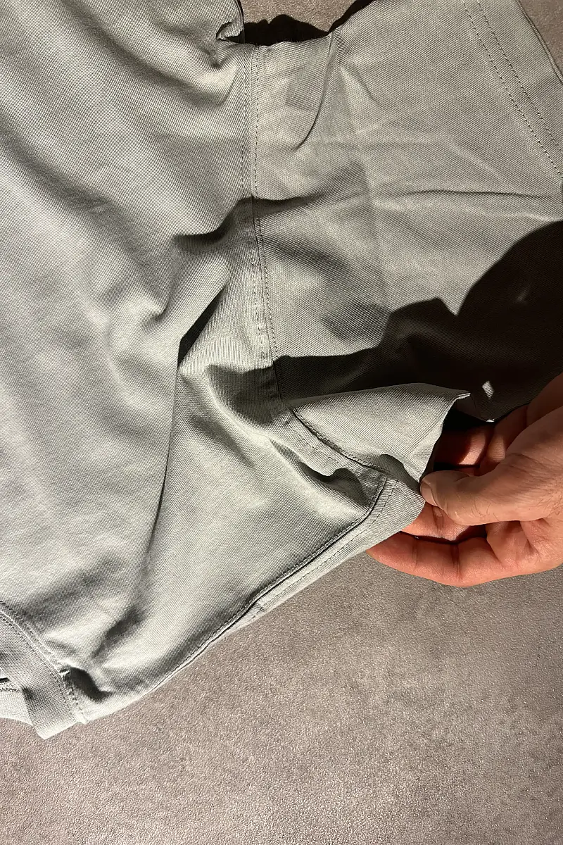 Nudes Ghost Sage Ortadan Dikişli Oversize Gri Tişört - 4
