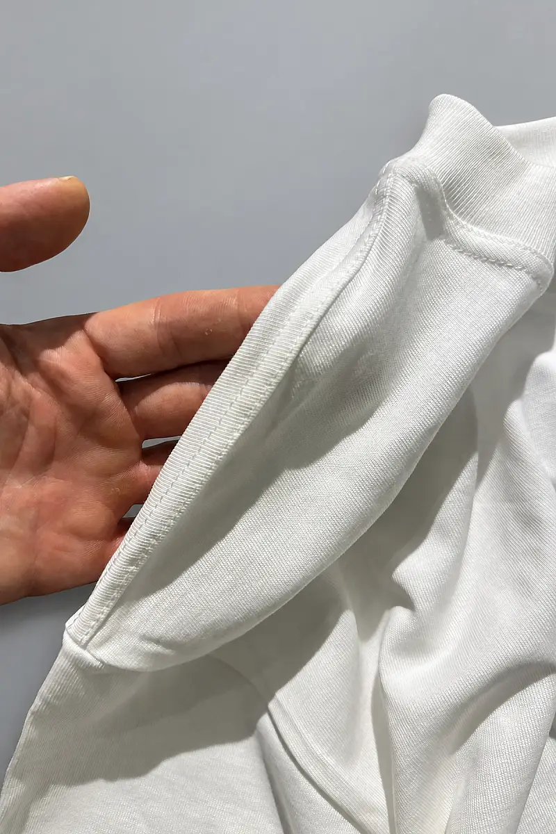 Önü Arap Çarşaf Baskılı Kırık Beyaz Long Sleeve - 5