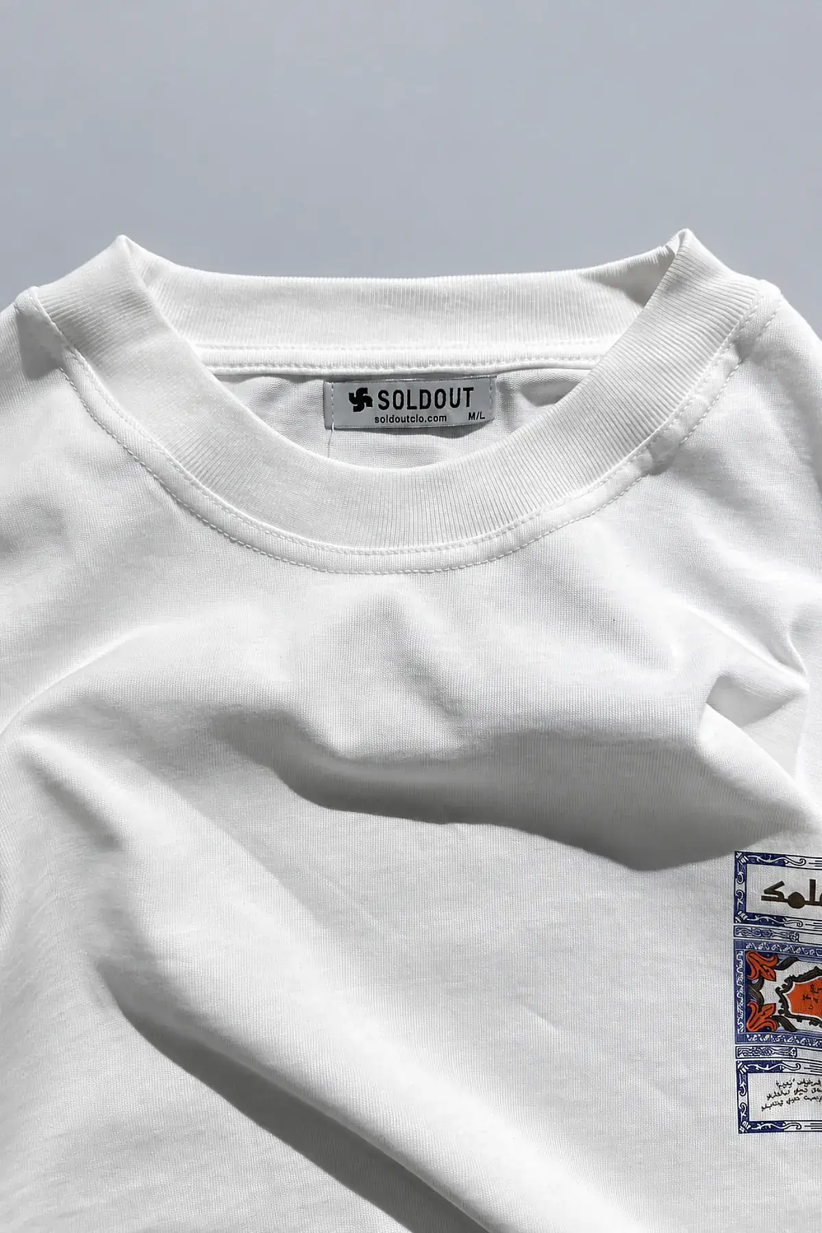 Önü Arap Çarşaf Baskılı Kırık Beyaz Long Sleeve (1)