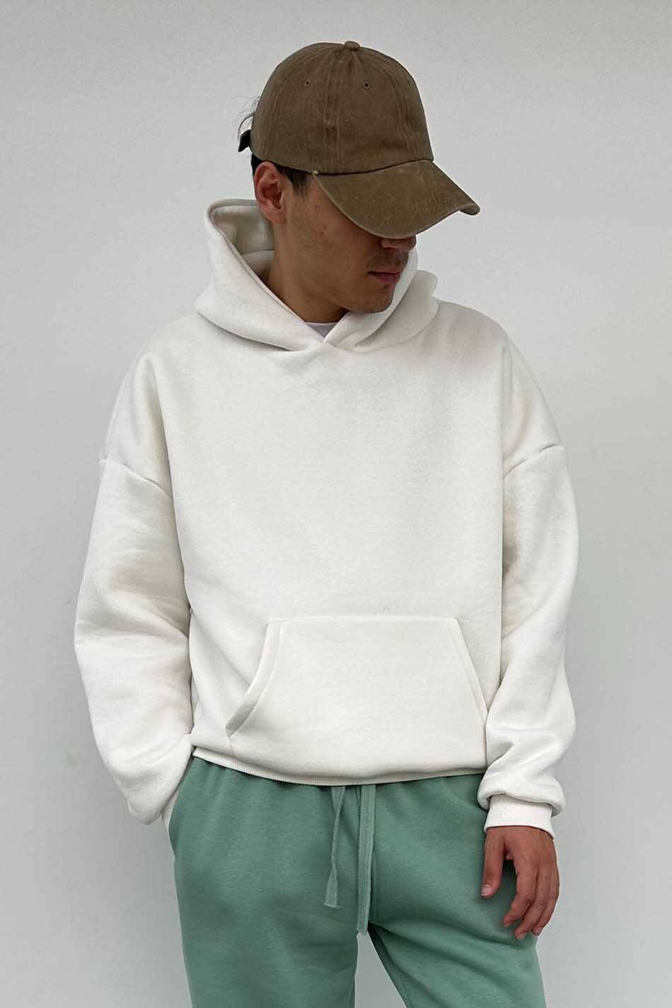 Paulie Ekru Oversize Boxy Fit Hoodie - 4