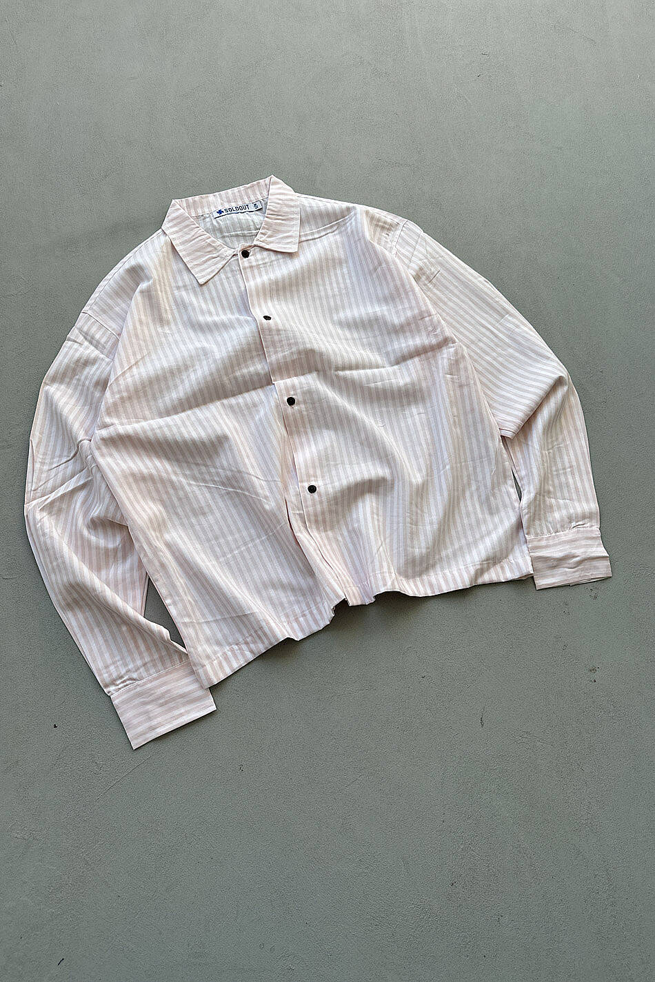 Pembe Çizgili Oversize Gömlek · 3