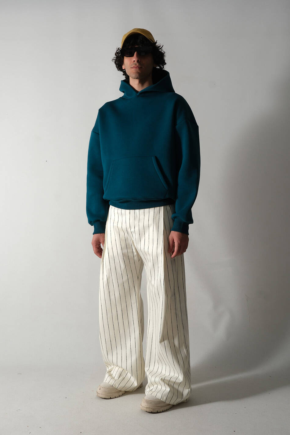 Petrol Mavi Oversize Boxy Fit Hoodie - 5