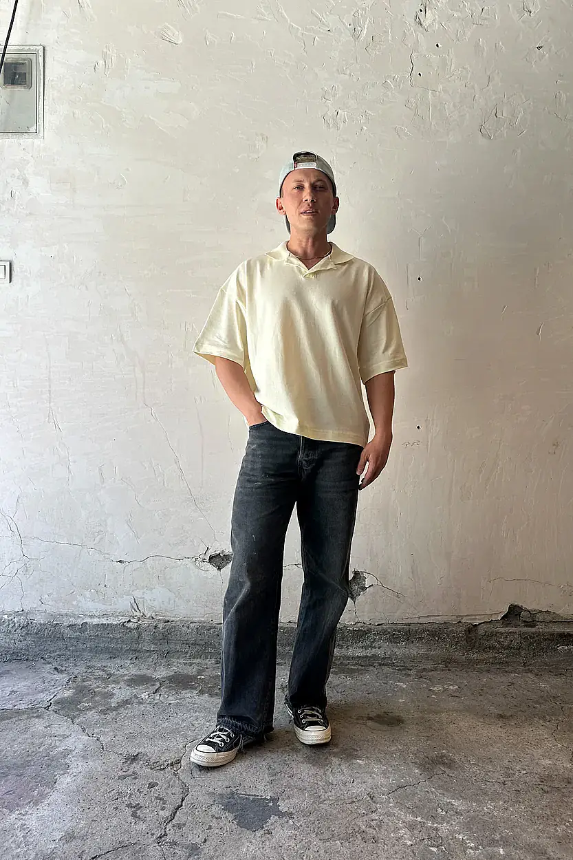 Polo Yaka Boxy Fit Crop Tişört · 3