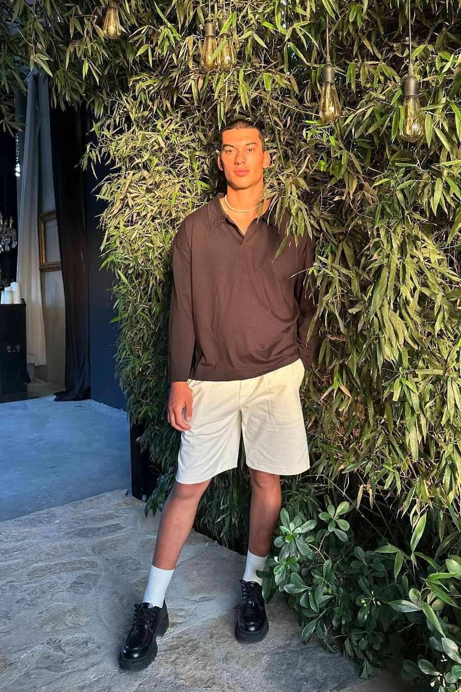 Polo Yaka Siyah Sweatshirt