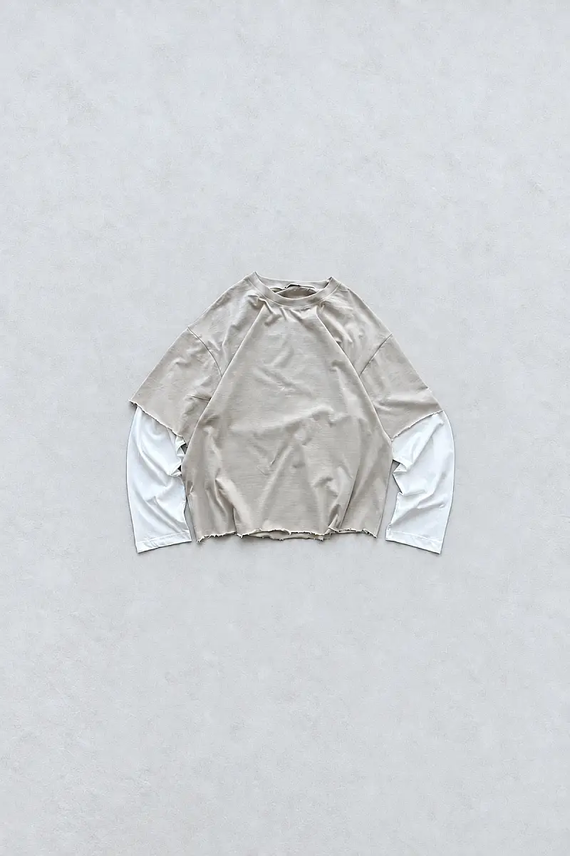 QURBH Yırtık Kol + Yırtık Etek Layered Long Sleeve R1 - 1