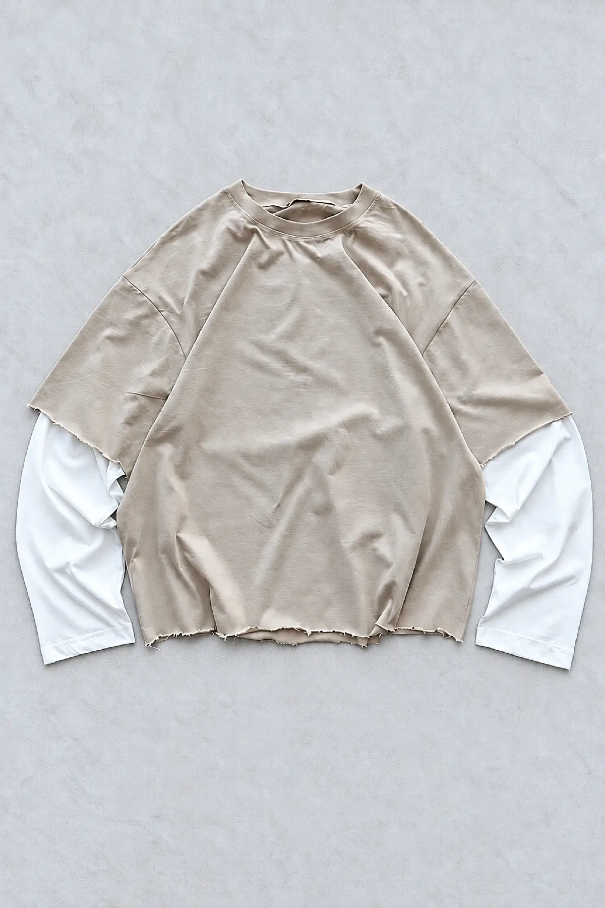 QURBH Yırtık Kol + Yırtık Etek Layered Long Sleeve R1