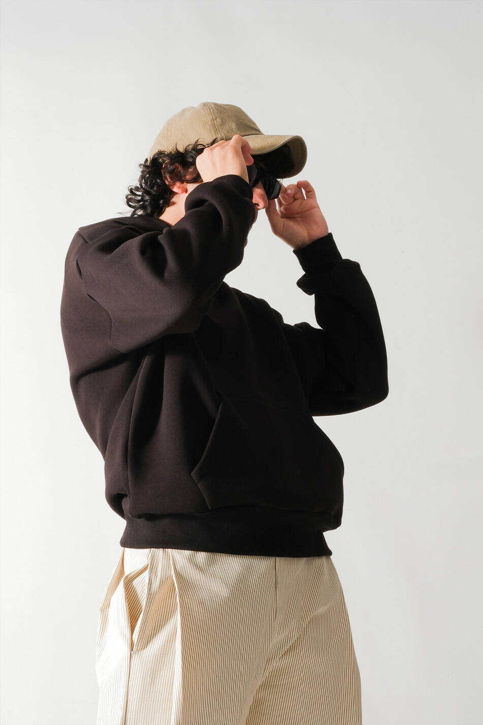 Siyah Oversize Boxy Fit Hoodie - 4
