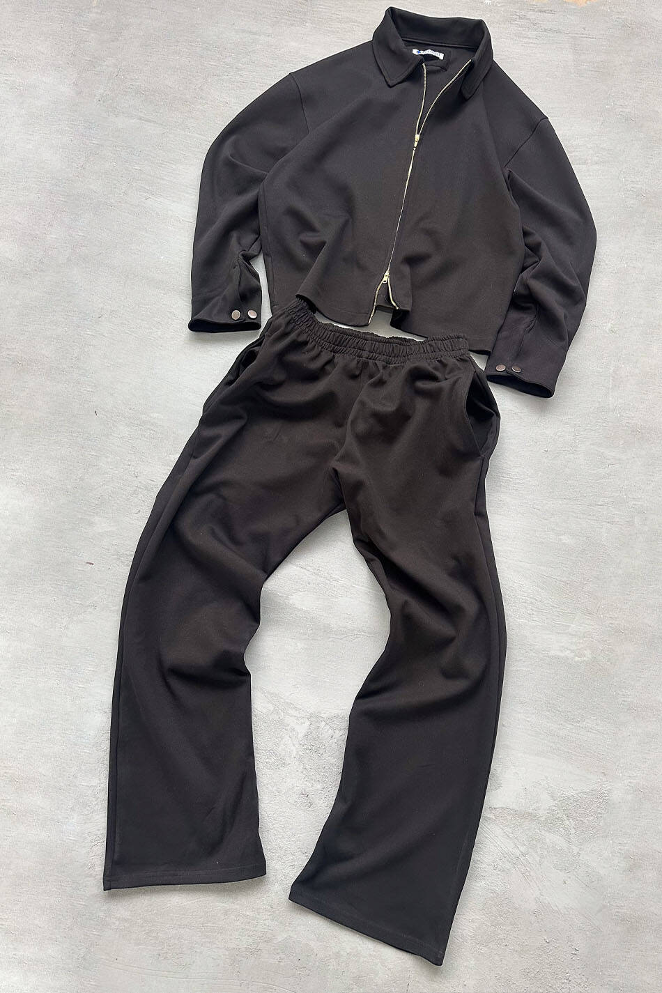 Siyah Double Face Boxy Fit Ceket · 8
