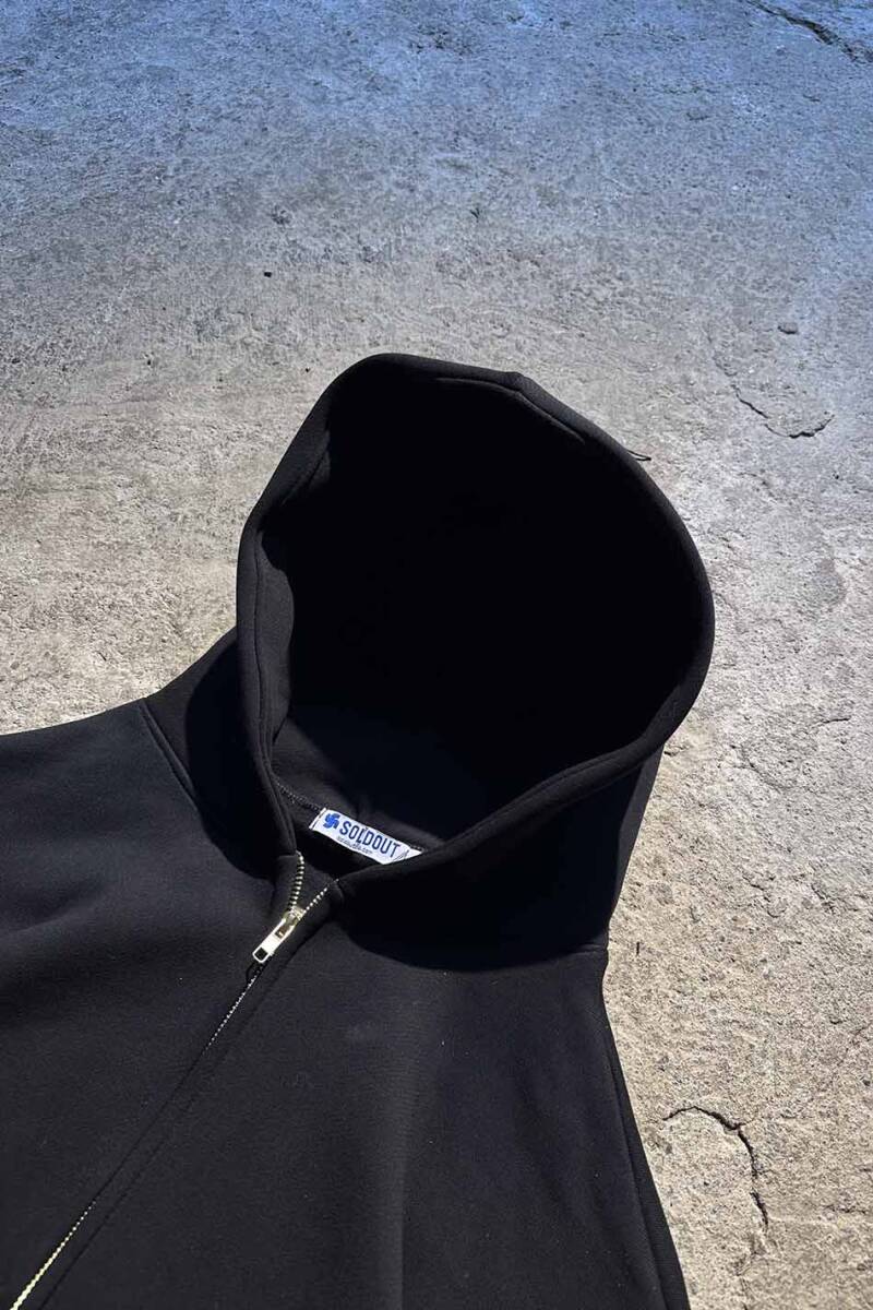 Siyah Heavyweight (550GSM) Oversize Boxy Fit Zip Hoodie V2 - 13