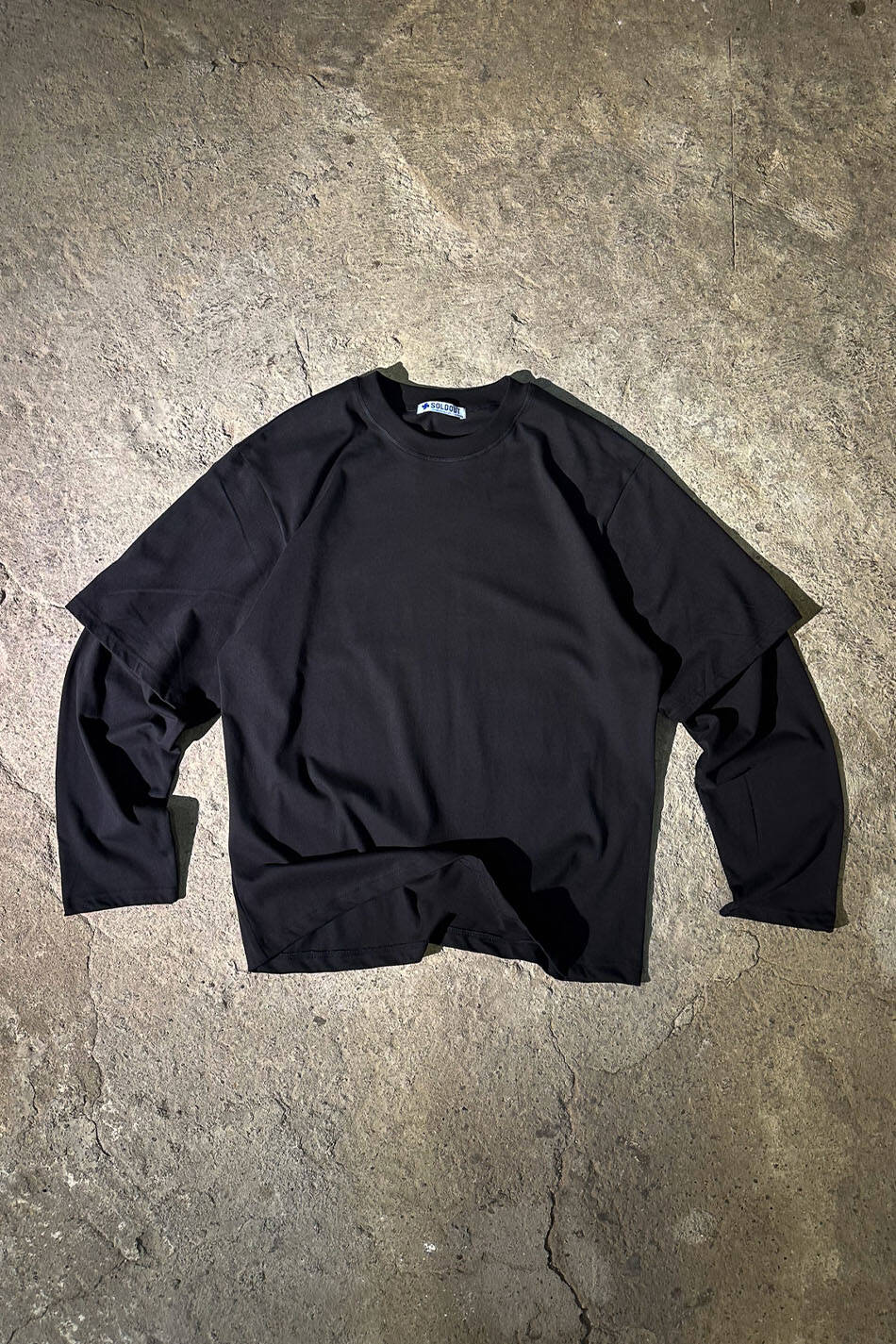 Siyah Layered Long Sleeve Tee - 1