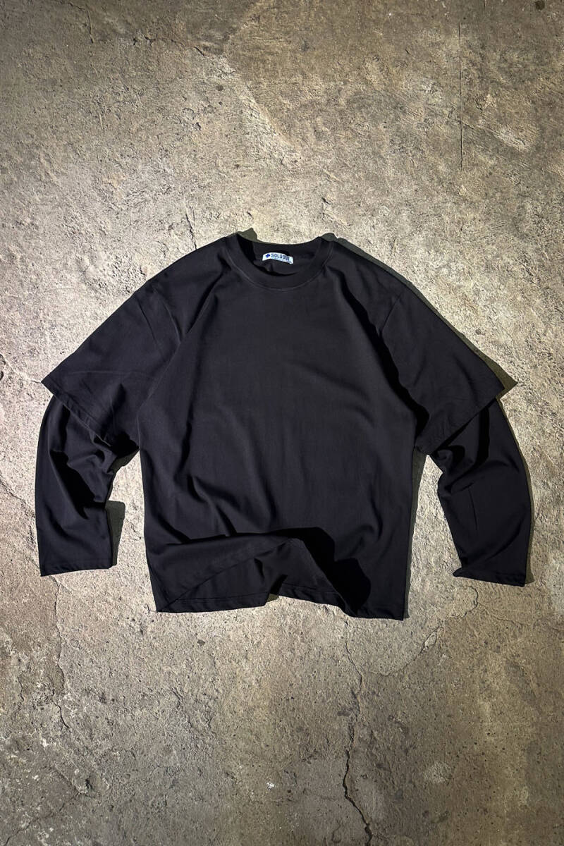 Siyah Layered Long Sleeve Tee - 1