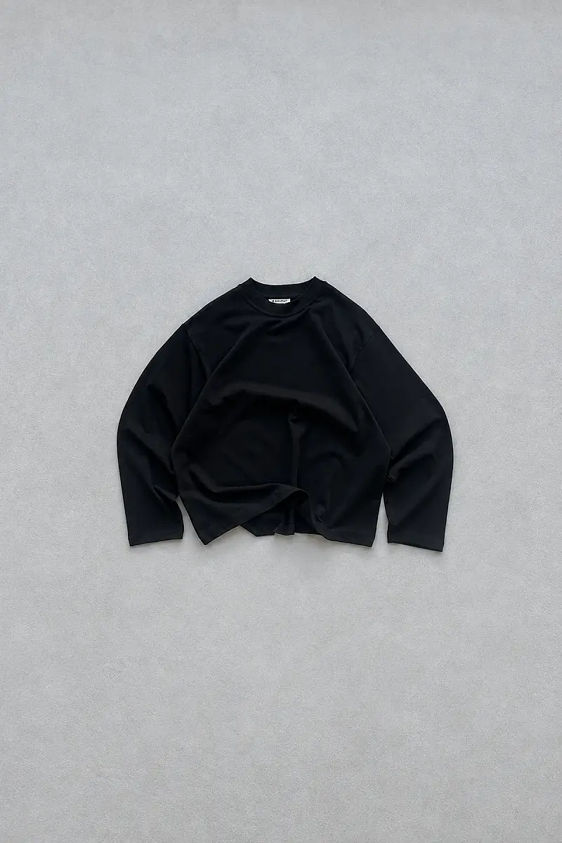 QURBH Siyah Long Sleeve Tee 
