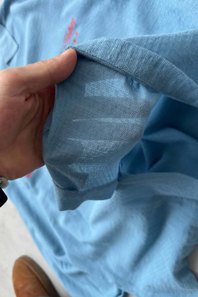 Soldout Clothing Kare Dokulu Mavi Oversize Gömlek  - 3