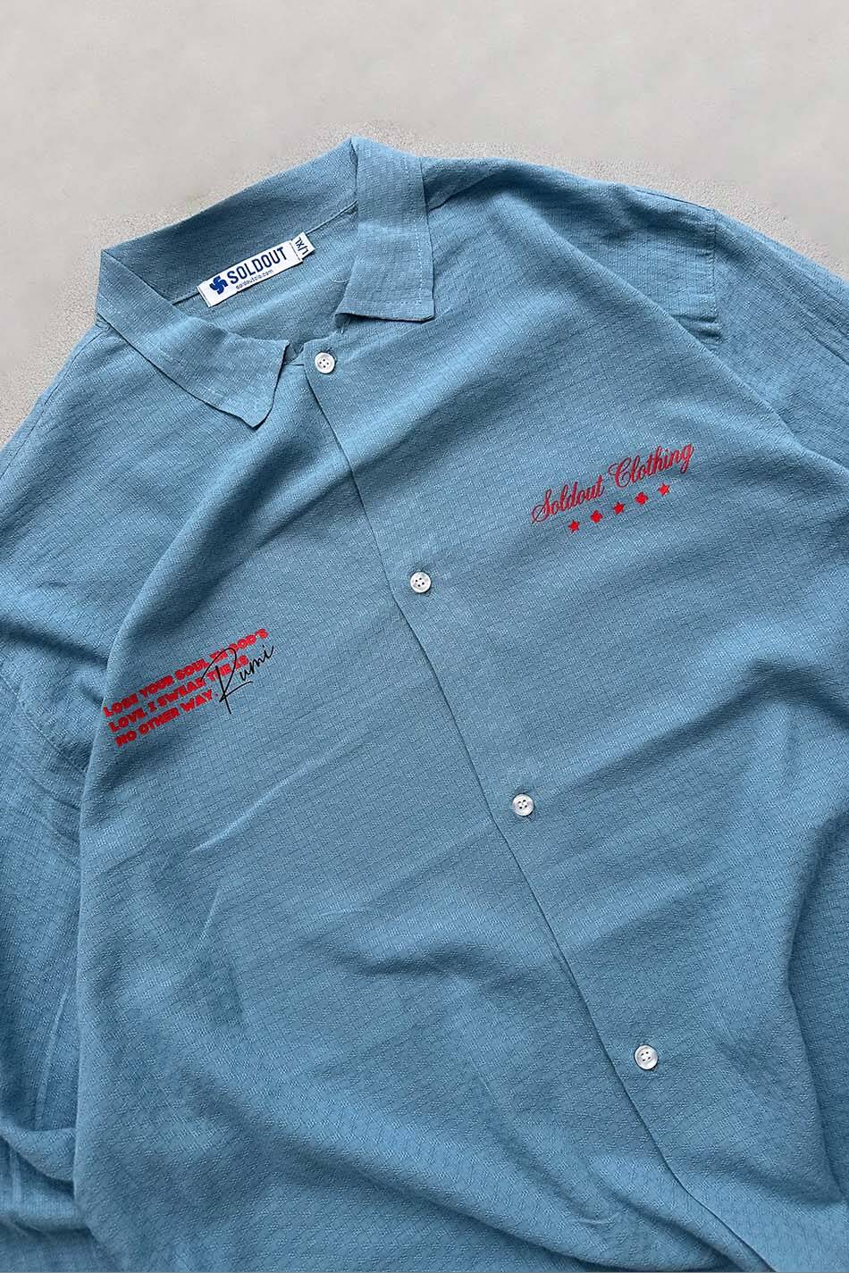 Soldout Clothing Kare Dokulu Mavi Oversize Gömlek · 4