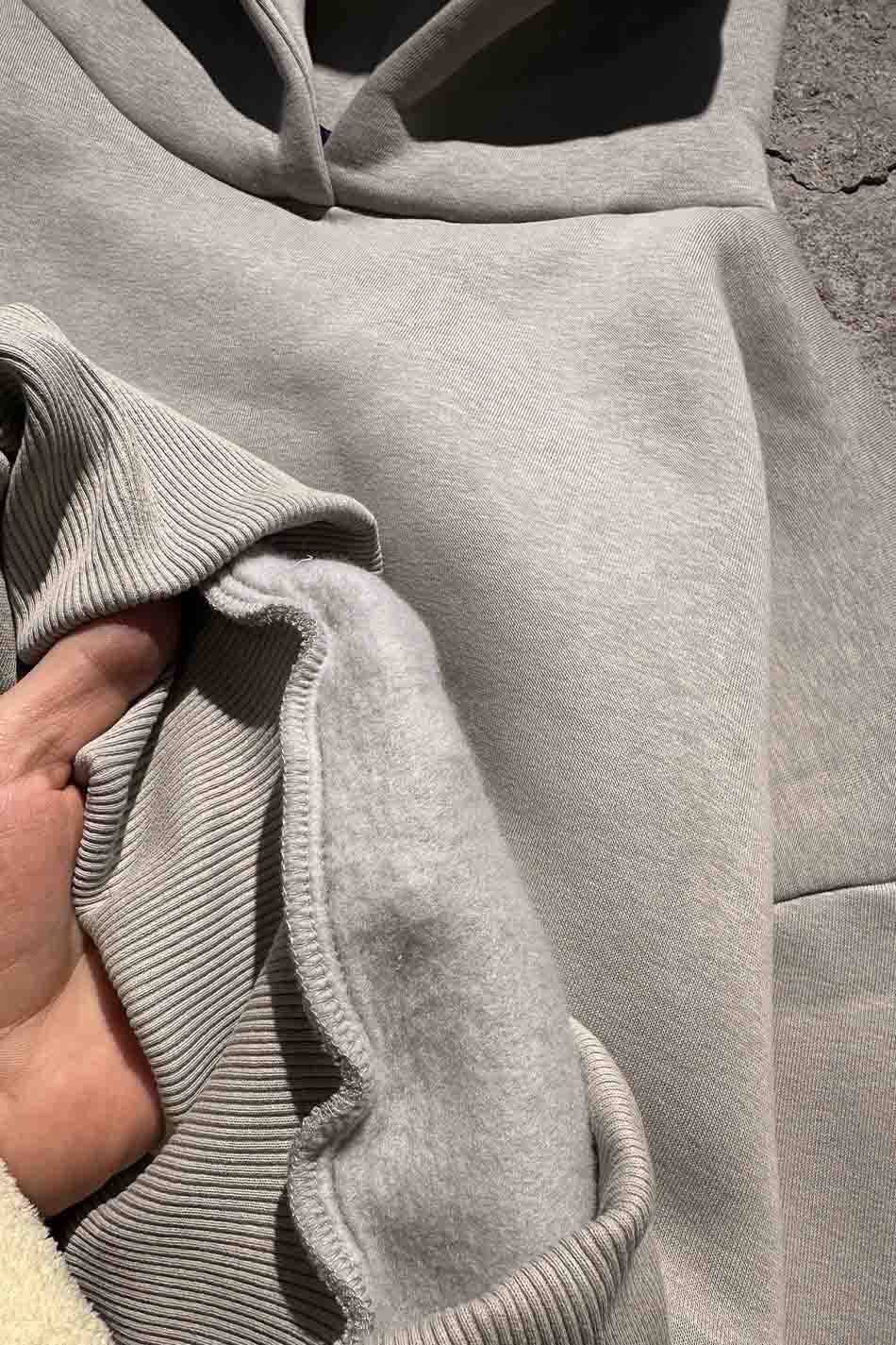 Taş Rengi Oversize Boxy Fit Hoodie - 4