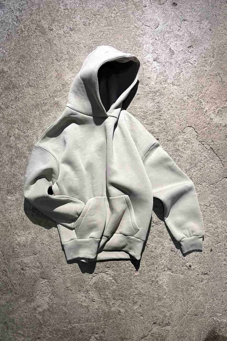 Taş Rengi Oversize Boxy Fit Hoodie (1)