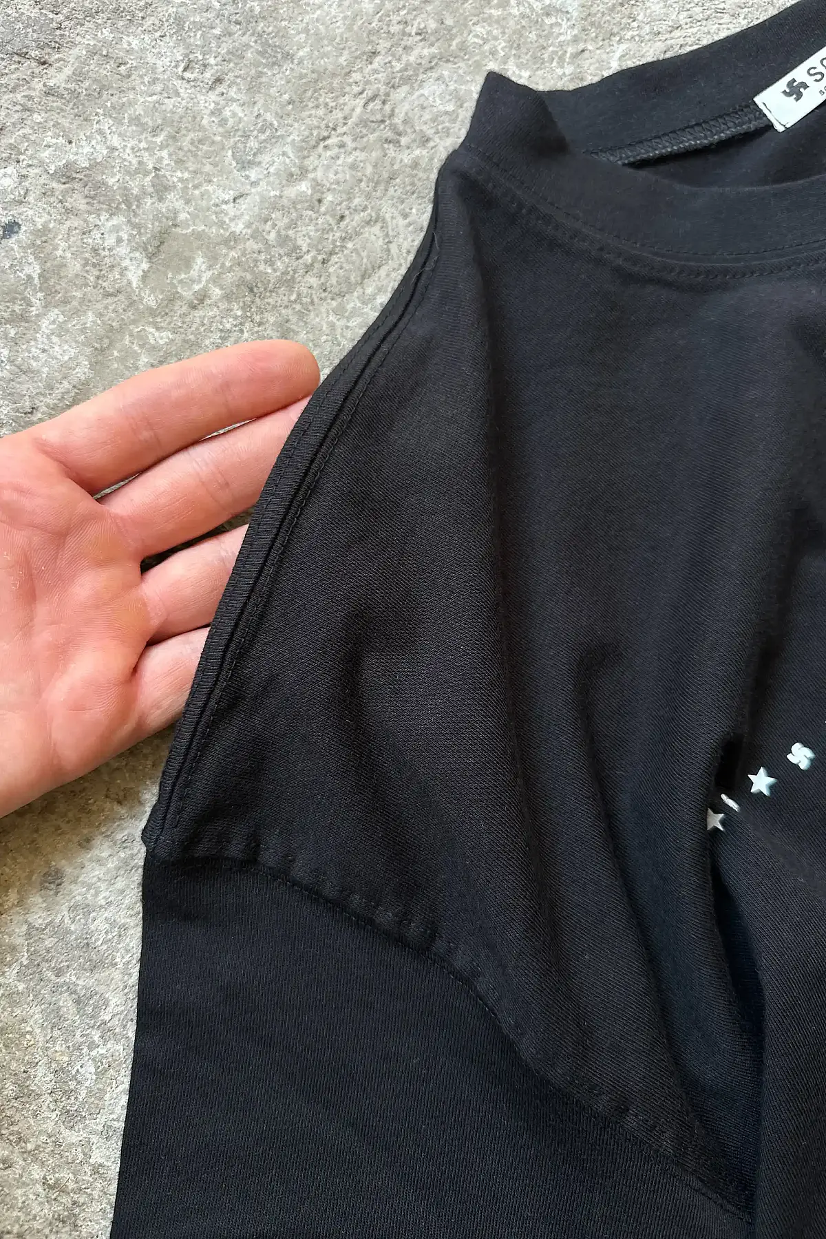 Tawakkul Ortadan Dikişli Oversize Baskılı Siyah Tişört · 2