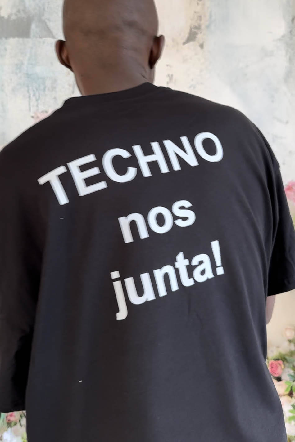 Techno Nos Baskılı Oversize Tişört