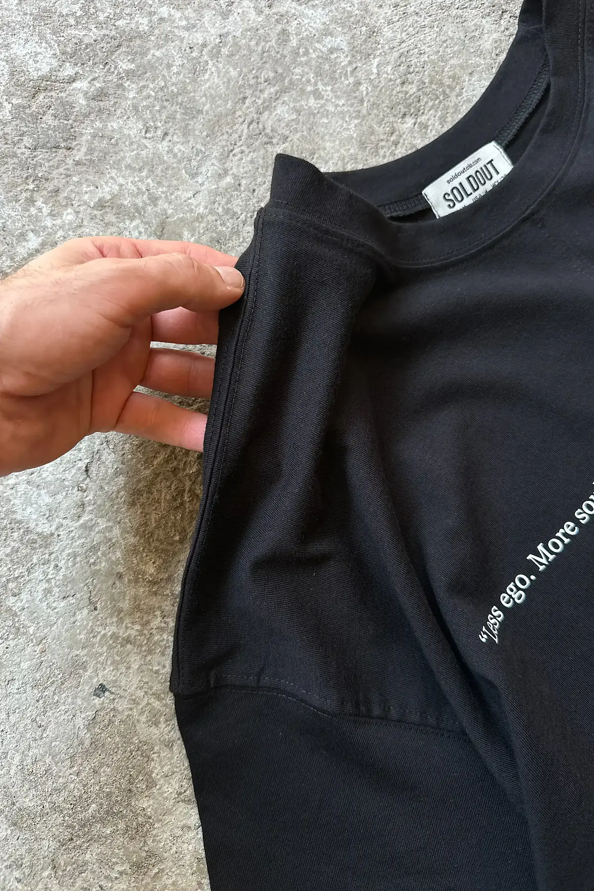 Techno Ortadan Dikişli Oversize Siyah Tişört · 3