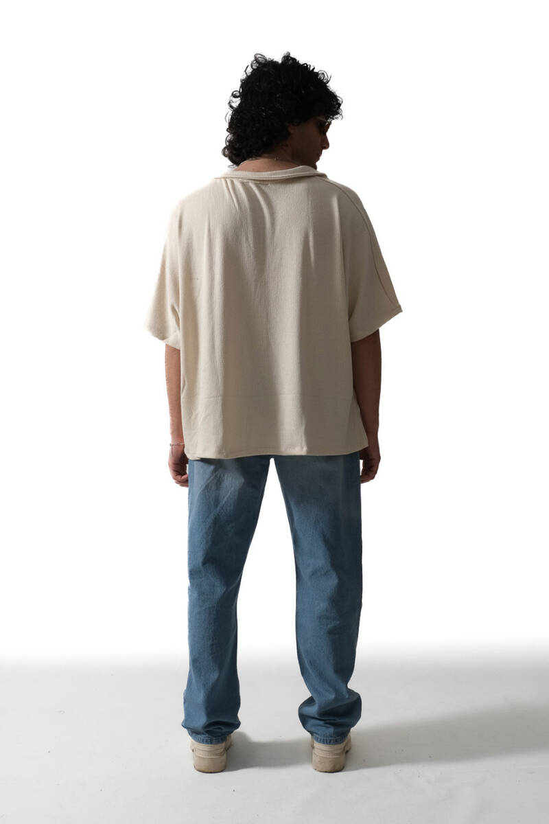Triko Yarım Kol Essential Oversize Gömlek  - 4