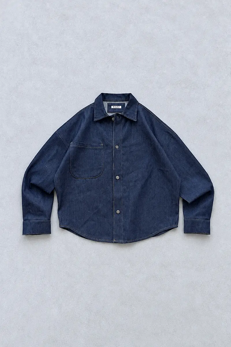 WEJD Gizli Silüet Extra Oversize Heavyweight Denim Gömlek - 3