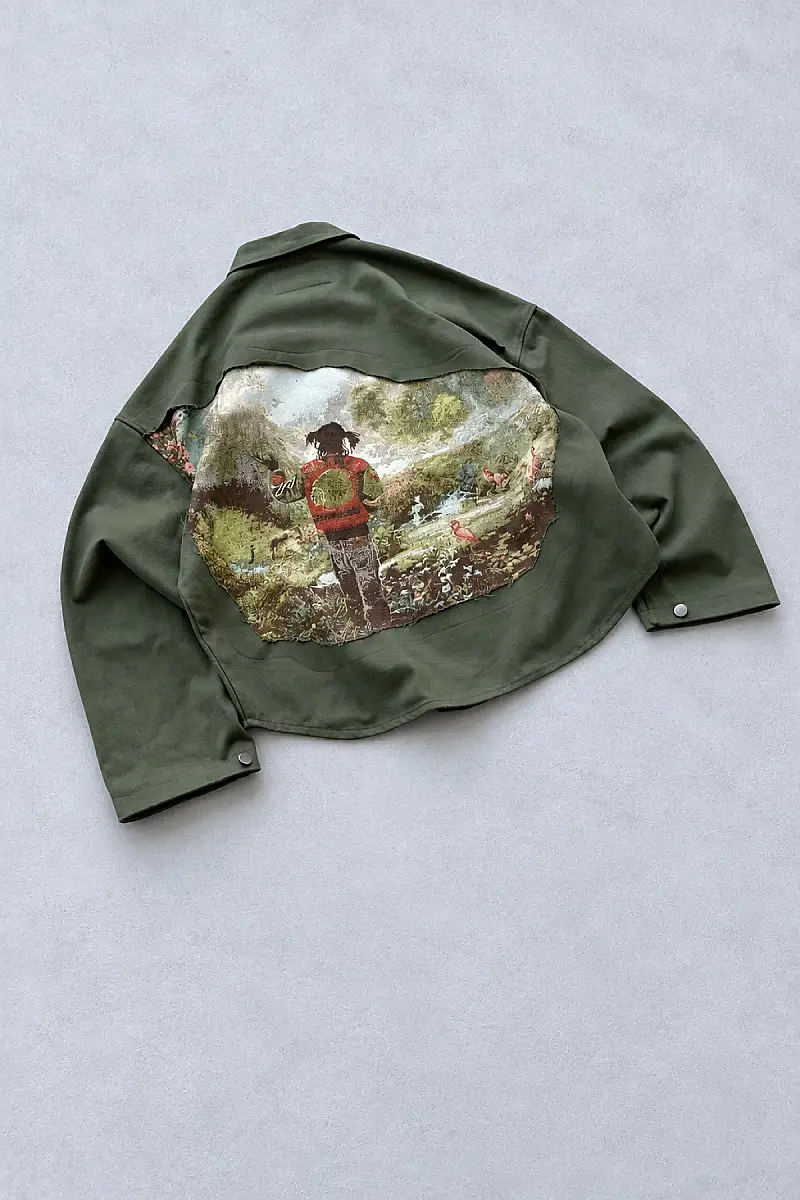 WEJD Gizli Silüet Extra Oversize Heavyweight Haki Gömlek - 3
