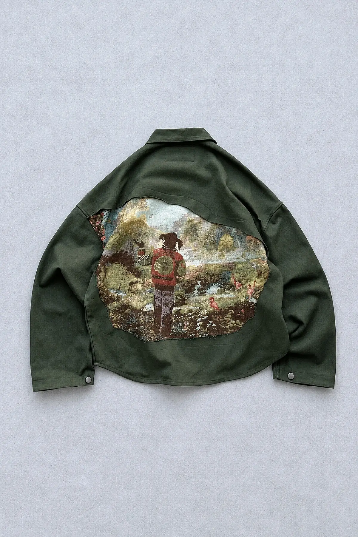 WEJD Gizli Silüet Extra Oversize Heavyweight Haki Gömlek
