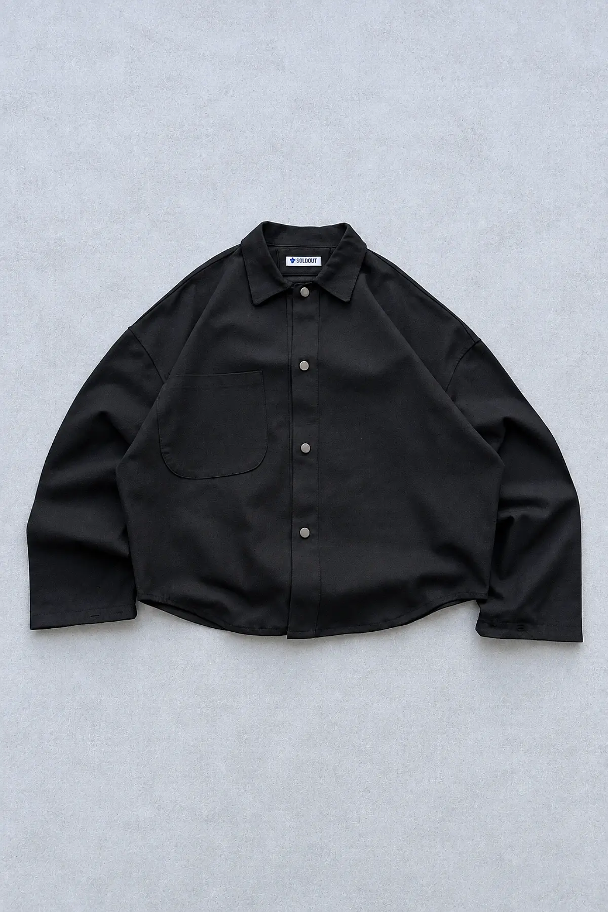 WEJD Gizli Silüet Extra Oversize Heavyweight Siyah Gömlek - 3