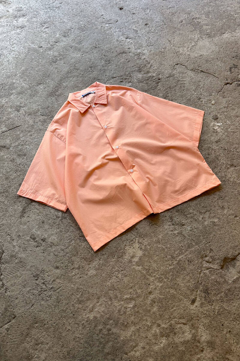 Yavruağzı Yarım Kol Oversize Gömlek   - 5