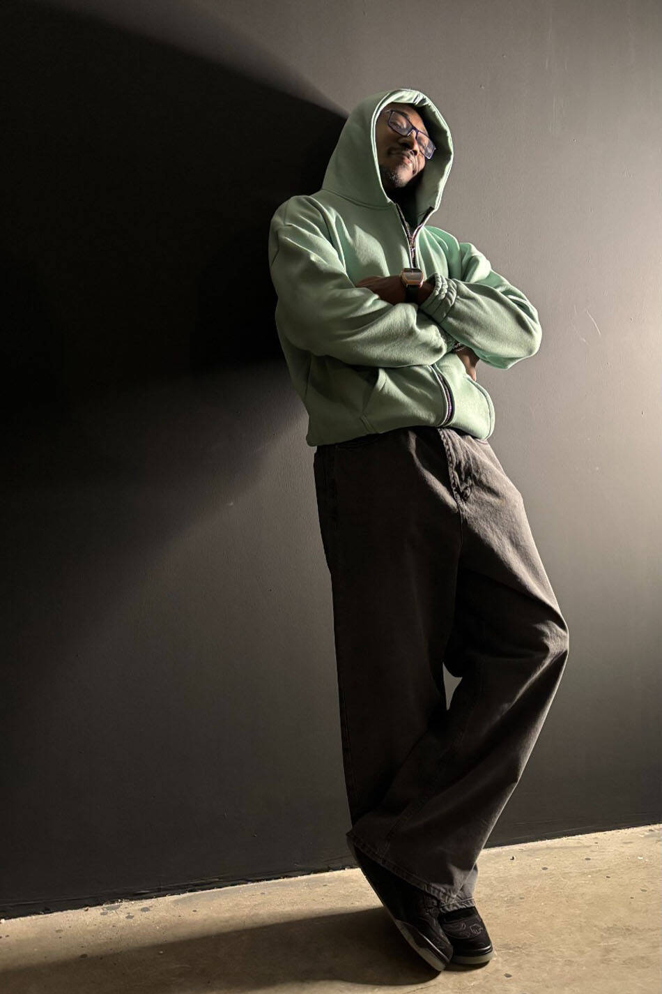 Yeşil Oversize Boxy Fit Zip Hoodie (1)